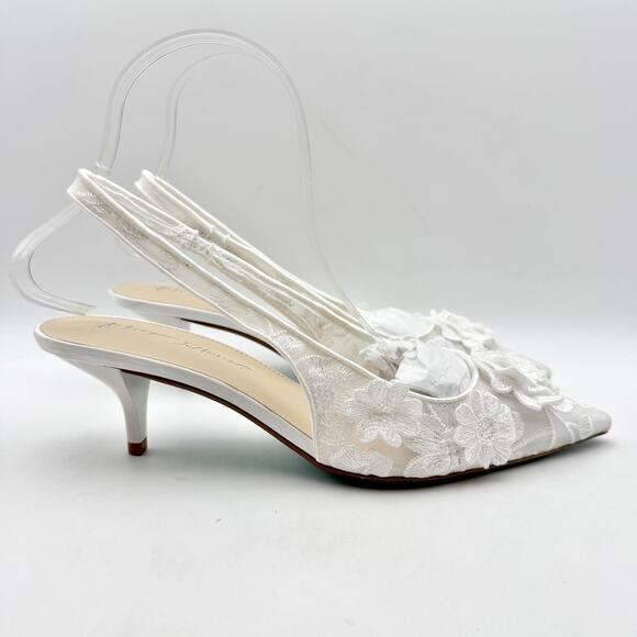 Blue by Betsey Johnson Womens Dian Slingback Heels US 8 M Ivory NIB - Picture 3 of 13
